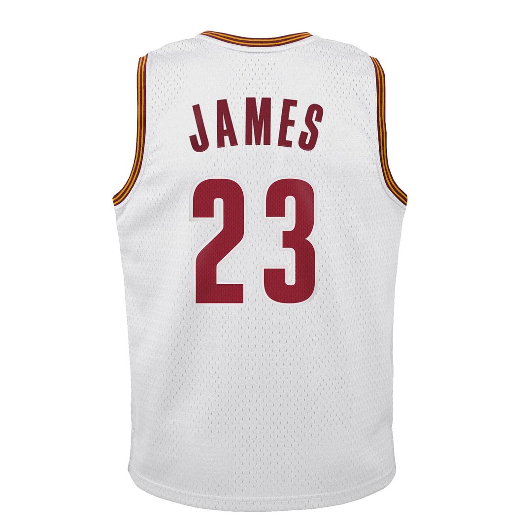 Cleveland Cavaliers LeBron James Mitchell & Ness Youth 2015 - 16 Hardwood Classics Swingman Throwback Home Jersey - White Team Jersey Sports Fan Appar