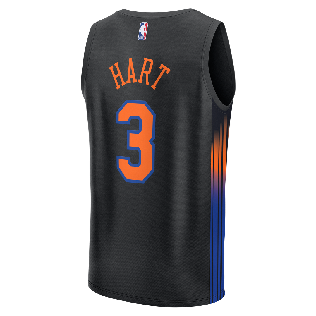 New York Knicks Josh Hart Fanatics Youth Fast Break Jersey - Statement Edition - Black Team Jersey Sports Fan Apparel