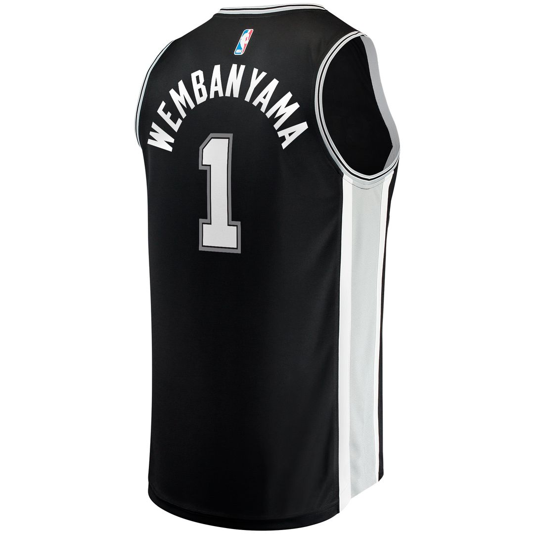 San Antonio Spurs Victor Wembanyama Fanatics Fast Break Replica Jersey - Icon Edition - Black Team Jersey Sports Fan Apparel