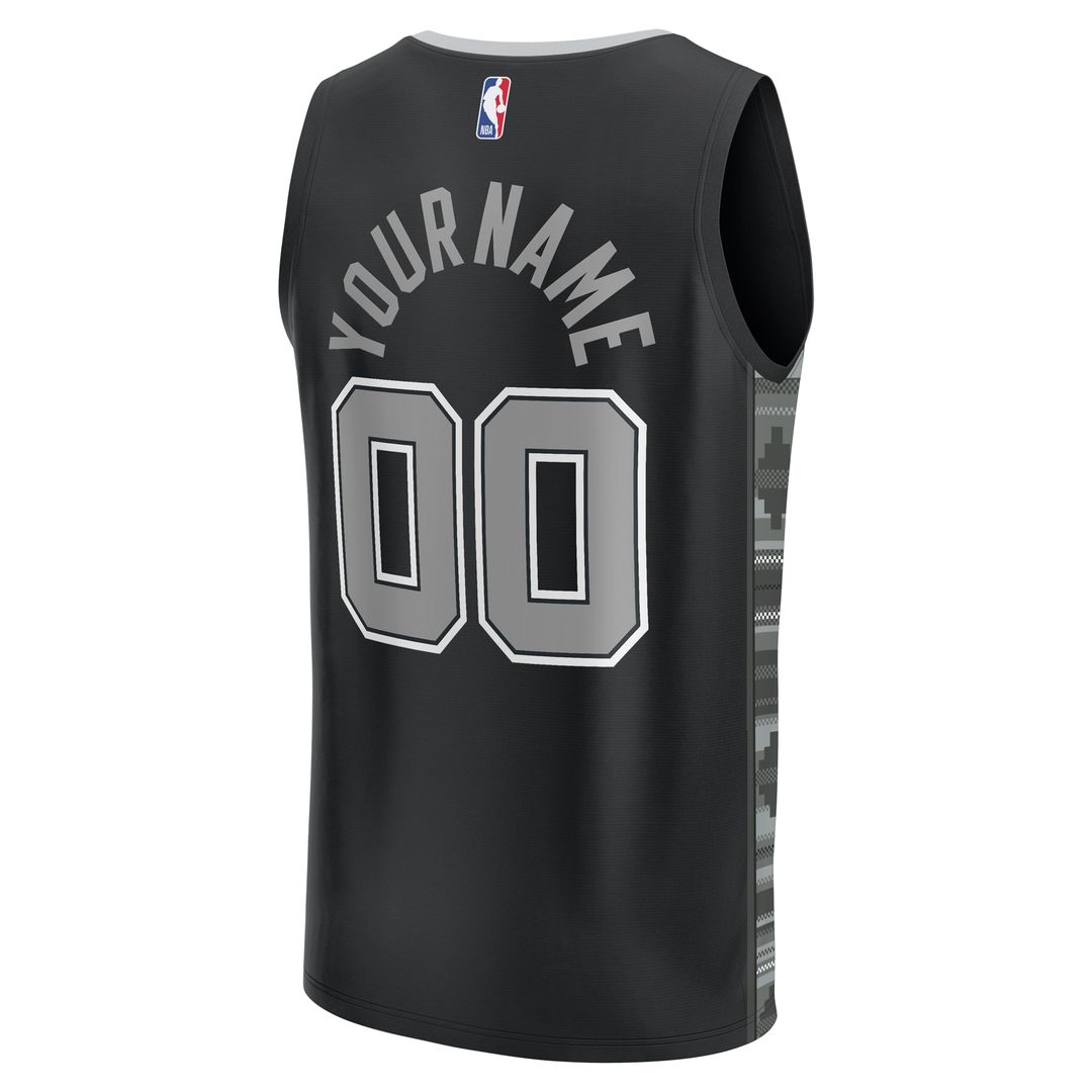 San Antonio Spurs Fanatics Fast Break Custom Replica Jersey - Black - Statement Edition Team Jersey Sports Fan Apparel