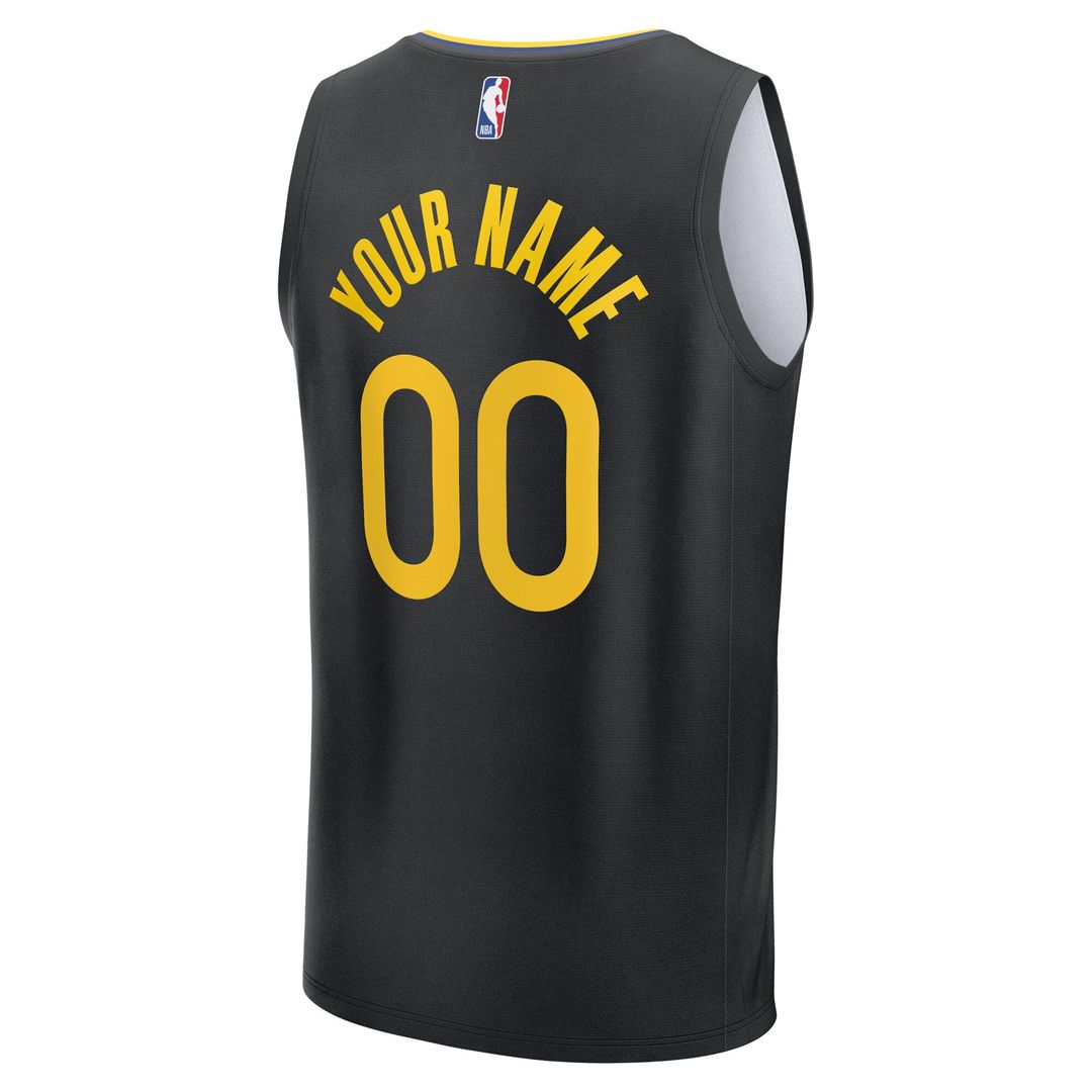 Golden State Warriors Fanatics Youth Fast Break Custom Replica Jersey - Black - Statement Edition Team Jersey Sports Fan Apparel