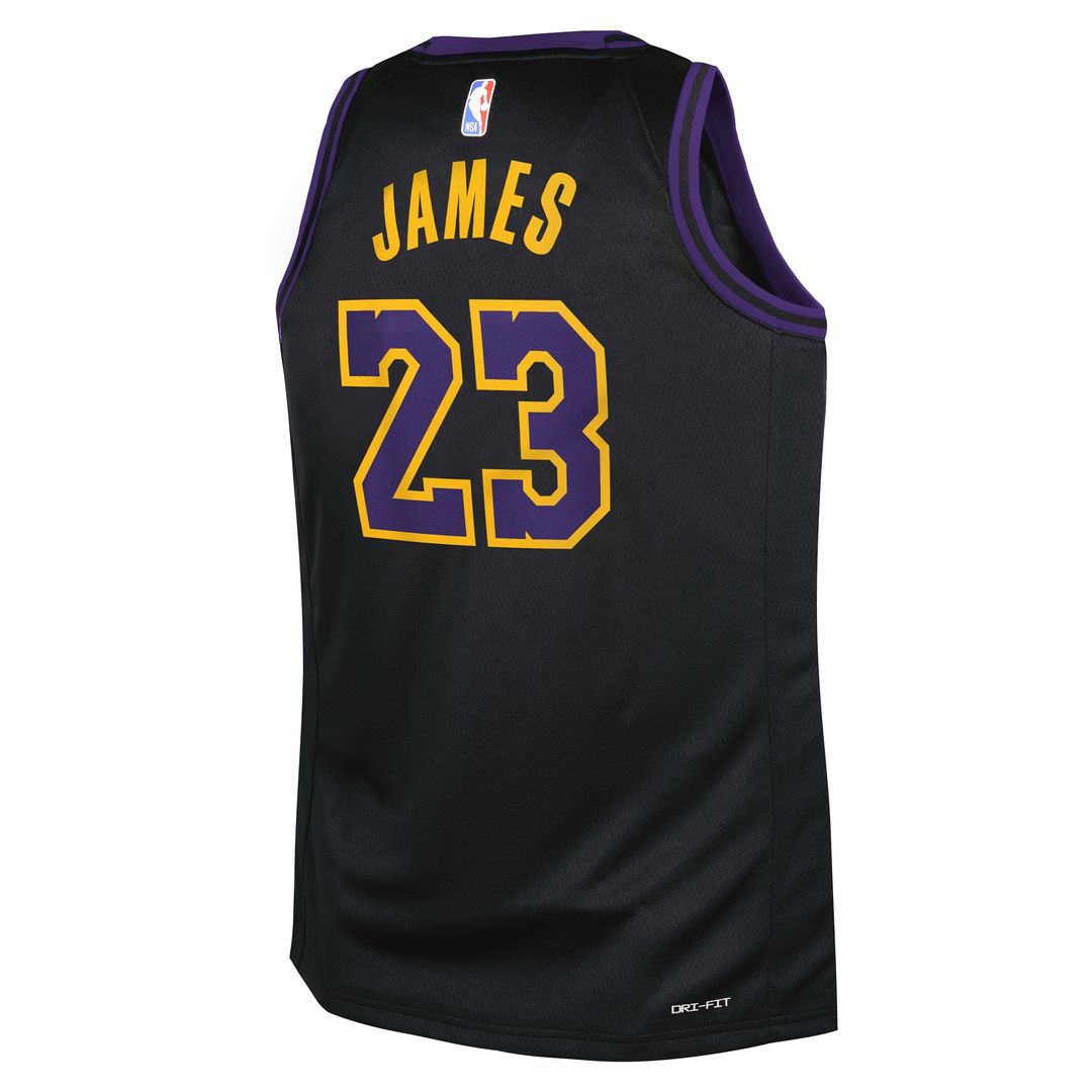 Los Angeles Lakers LeBron James Nike Youth 2025/26 City Edition Swingman Jersey - Black Team Jersey Sports Fan Apparel