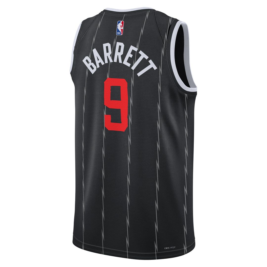 Toronto Raptors RJ Barrett Nike Unisex 2025/26 Swingman Jersey - Black - City Edition Team Jersey Sports Fan Apparel