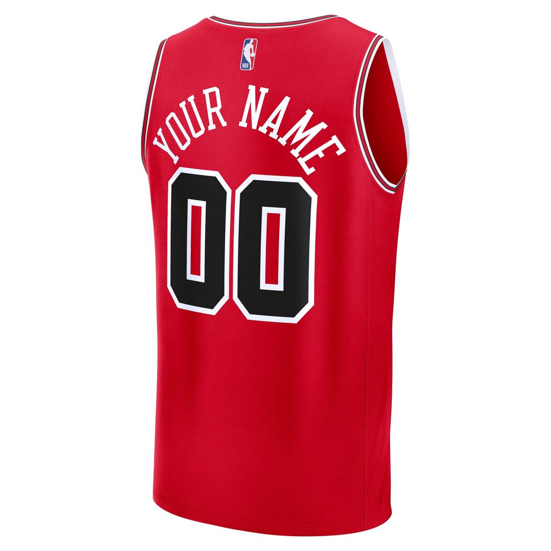 Chicago Bulls Fanatics Youth Fast Break Custom Jersey - Statement Edition - Black Team Jersey Sports Fan Apparel
