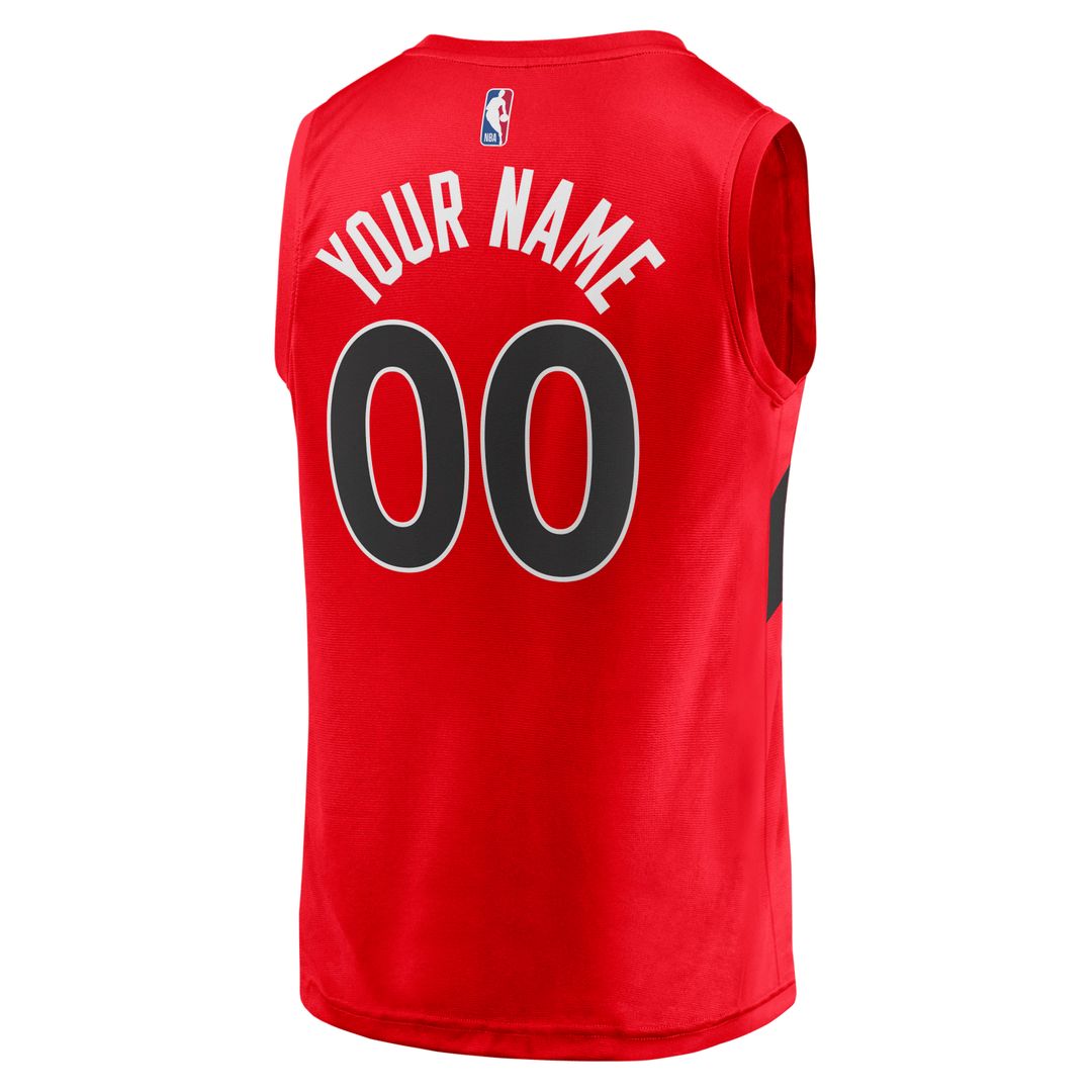 Toronto Raptors Fanatics Fast Break Replica Custom Jersey - Icon Edition - Red Team Jersey Sports Fan Apparel