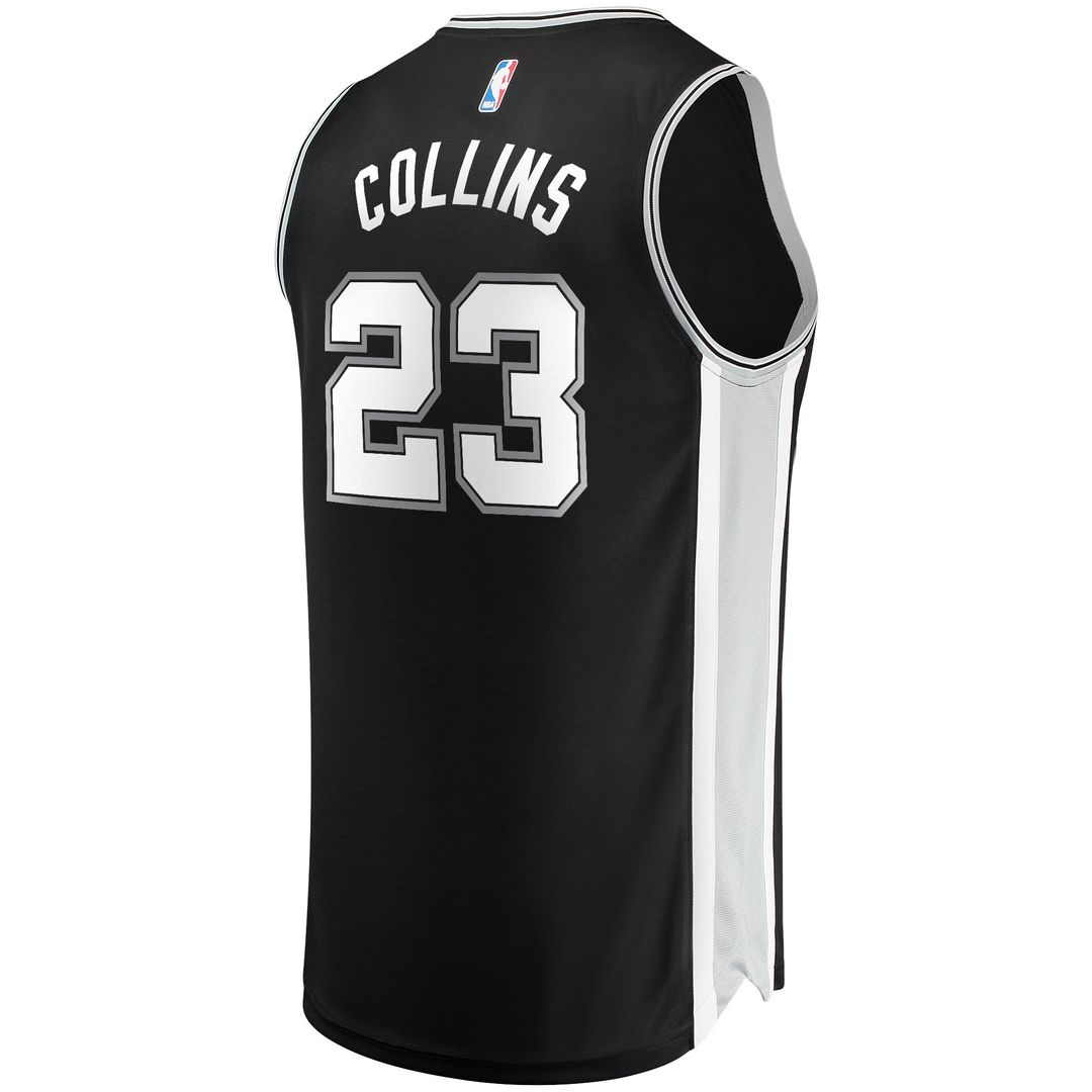 San Antonio Spurs Zach Collins Fanatics Fast Break Replica Jersey - Icon Edition - Black Team Jersey Sports Fan Apparel