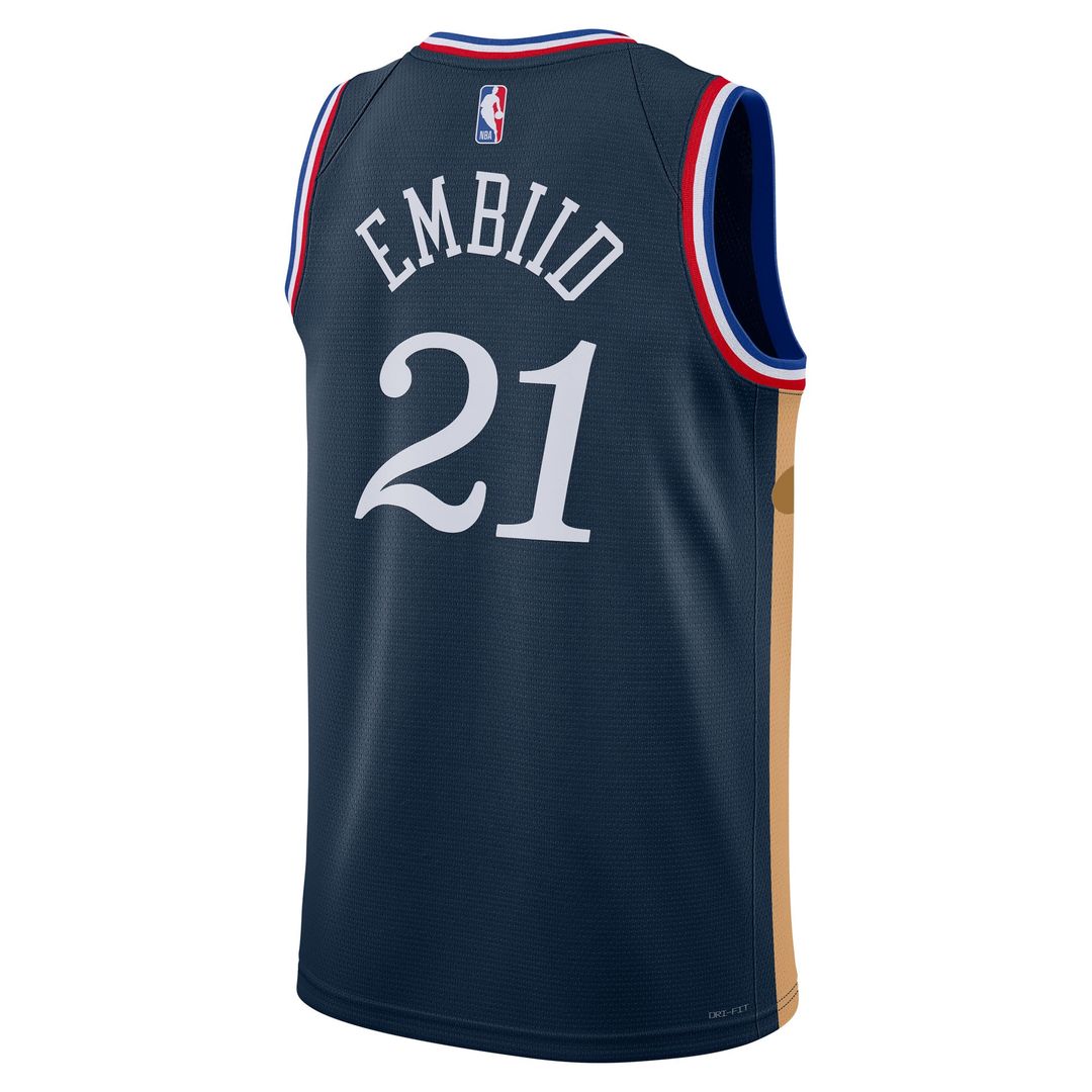 Philadelphia 76ers Joel Embiid Nike Unisex 2025/26 Swingman Jersey - Navy - City Edition Team Jersey Sports Fan Apparel