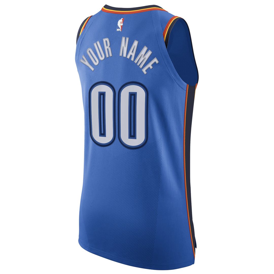 Oklahoma City Thunder Nike Authentic Custom Jersey Blue - Icon Edition Team Jersey Sports Fan Apparel