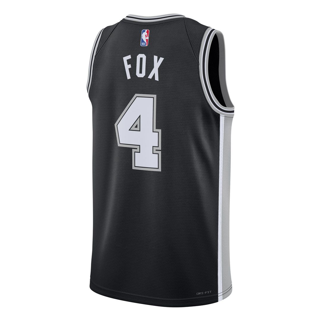 San Antonio Spurs De'Aaron Fox Nike Unisex Swingman Player Jersey - Icon Edition - Black Team Jersey Sports Fan Apparel