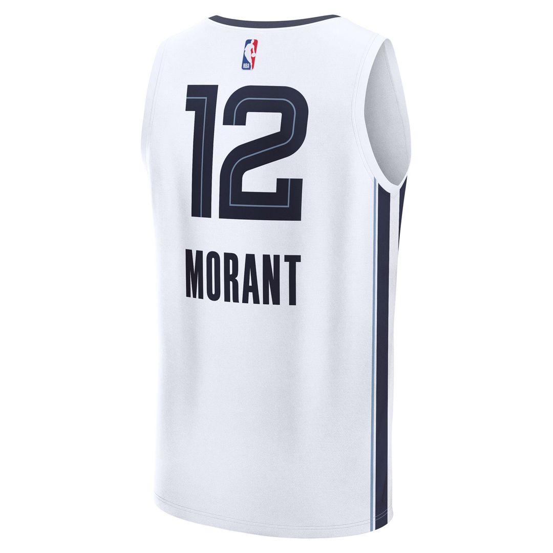 Memphis Grizzlies Ja Morant Fanatics Fast Break Replica Player Jersey - Association Edition - White Team Jersey Sports Fan Apparel