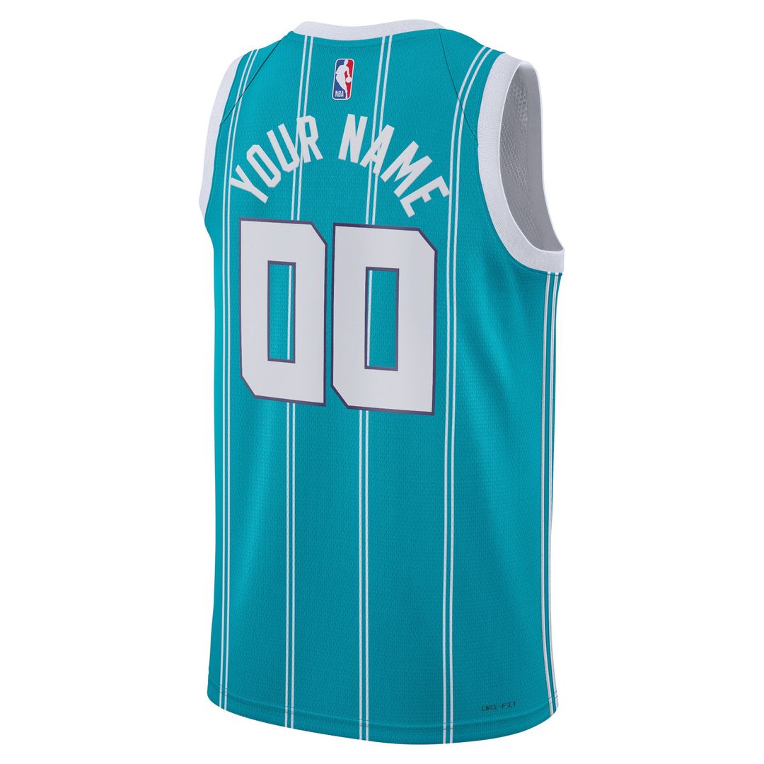 Charlotte Hornets Jordan Brand Unisex Swingman Custom Jersey Teal - Icon Edition Team Jersey Sports Fan Apparel