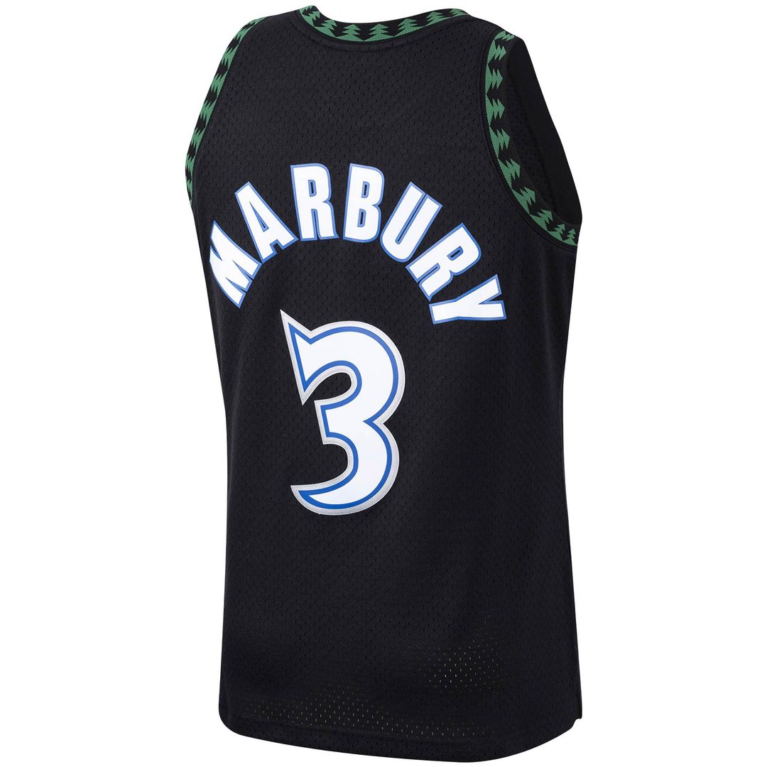 Minnesota Timberwolves Stephon Marbury Mitchell & Ness 1997/98 Hardwood Classics Swingman Jersey - Black Team Jersey Sports Fan Apparel
