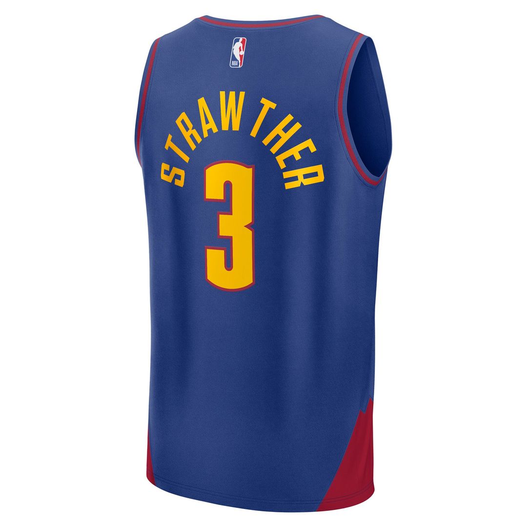 Denver Nuggets Julian Strawther Fanatics Fast Break Replica Player Jersey - Statement Edition - Blue Team Jersey Sports Fan Apparel