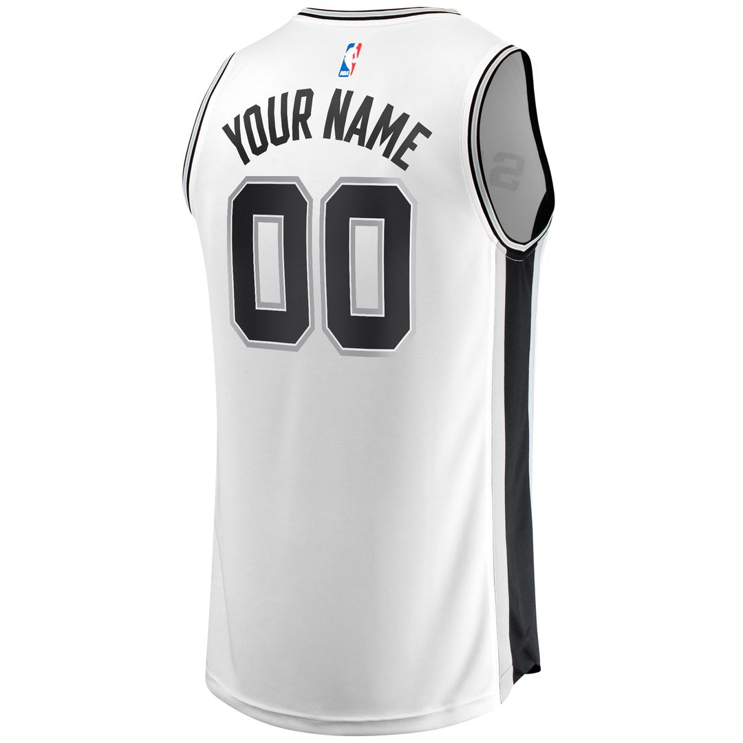 San Antonio Spurs Fanatics Fast Break Custom Replica Jersey - Association Edition - White Team Jersey Sports Fan Apparel