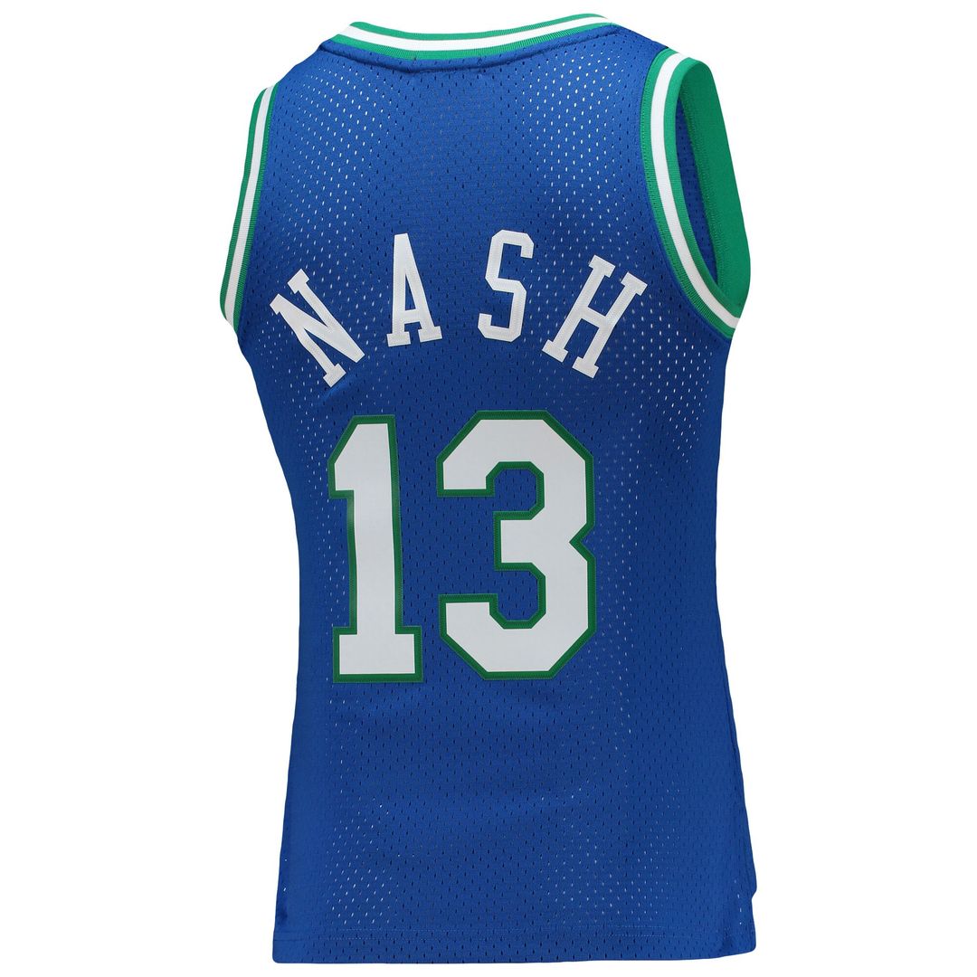 Dallas Mavericks Steve Nash Mitchell & Ness Women's 1998/99 Hardwood Classics Swingman Jersey - Blue Team Jersey Sports Fan Apparel
