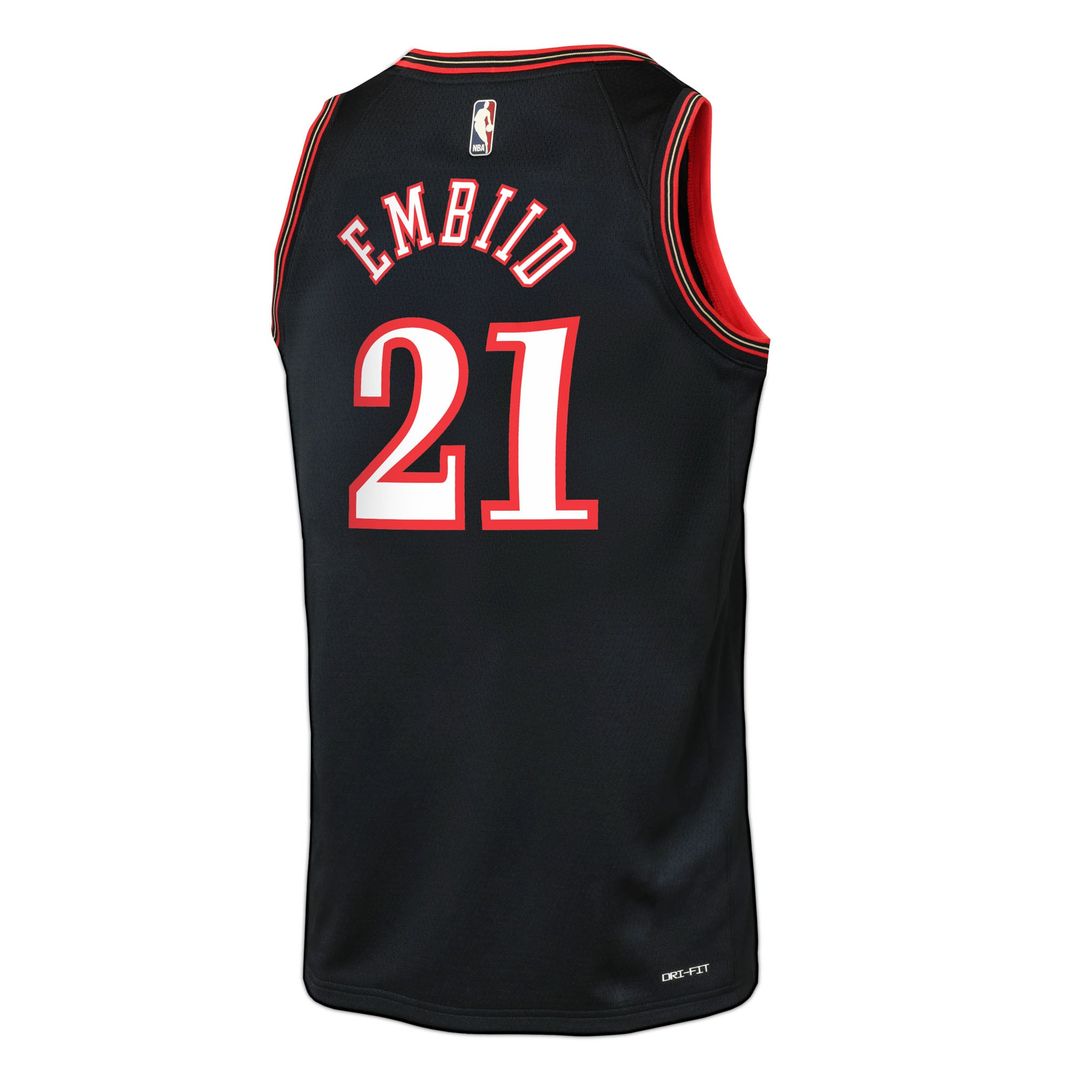 Philadelphia 76ers Joel Embiid Nike Youth Swingman Jersey - Classic Edition - Black Team Jersey Sports Fan Apparel