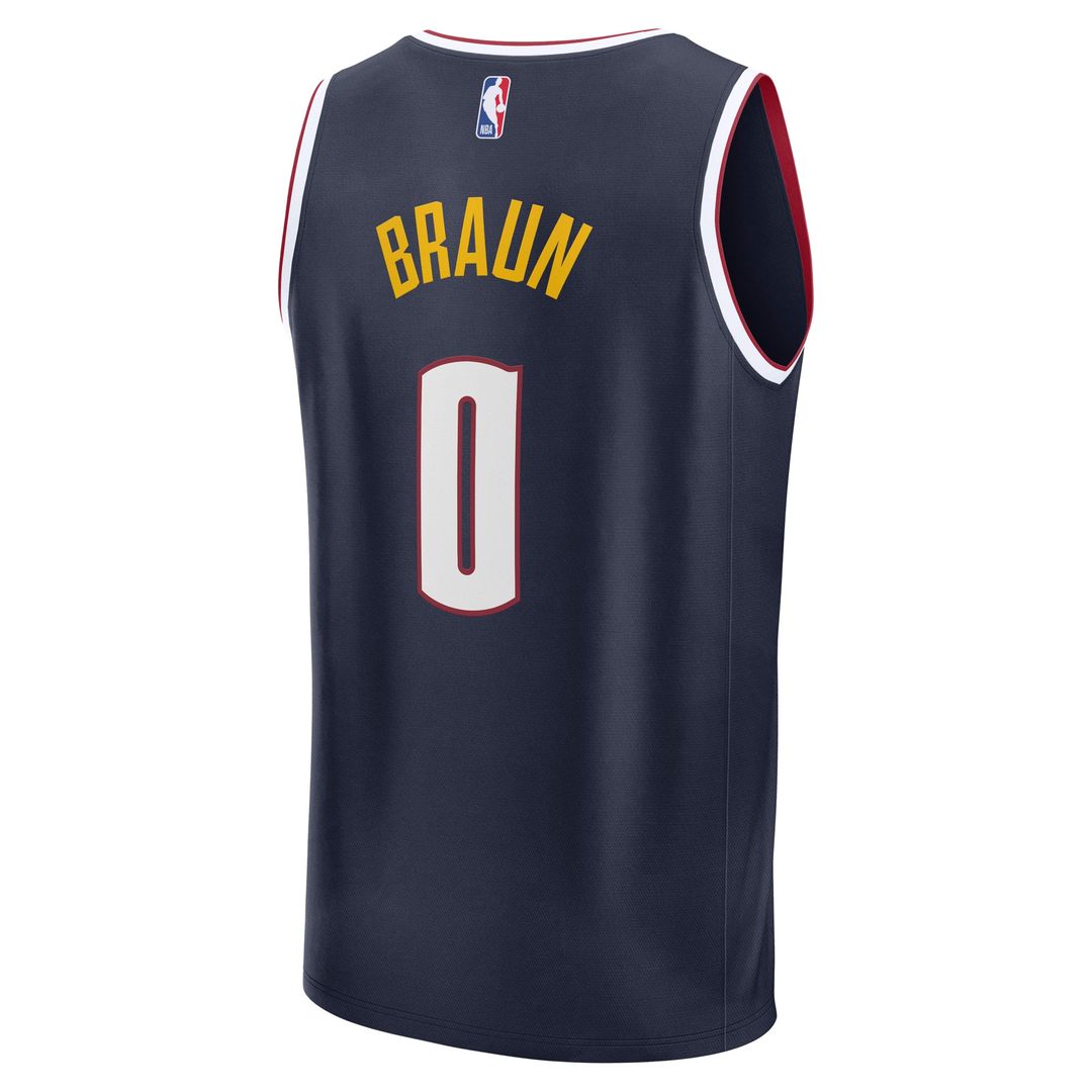 Denver Nuggets Christian Braun Fanatics Fast Break Replica Player Jersey - Icon Edition - Navy Team Jersey Sports Fan Apparel