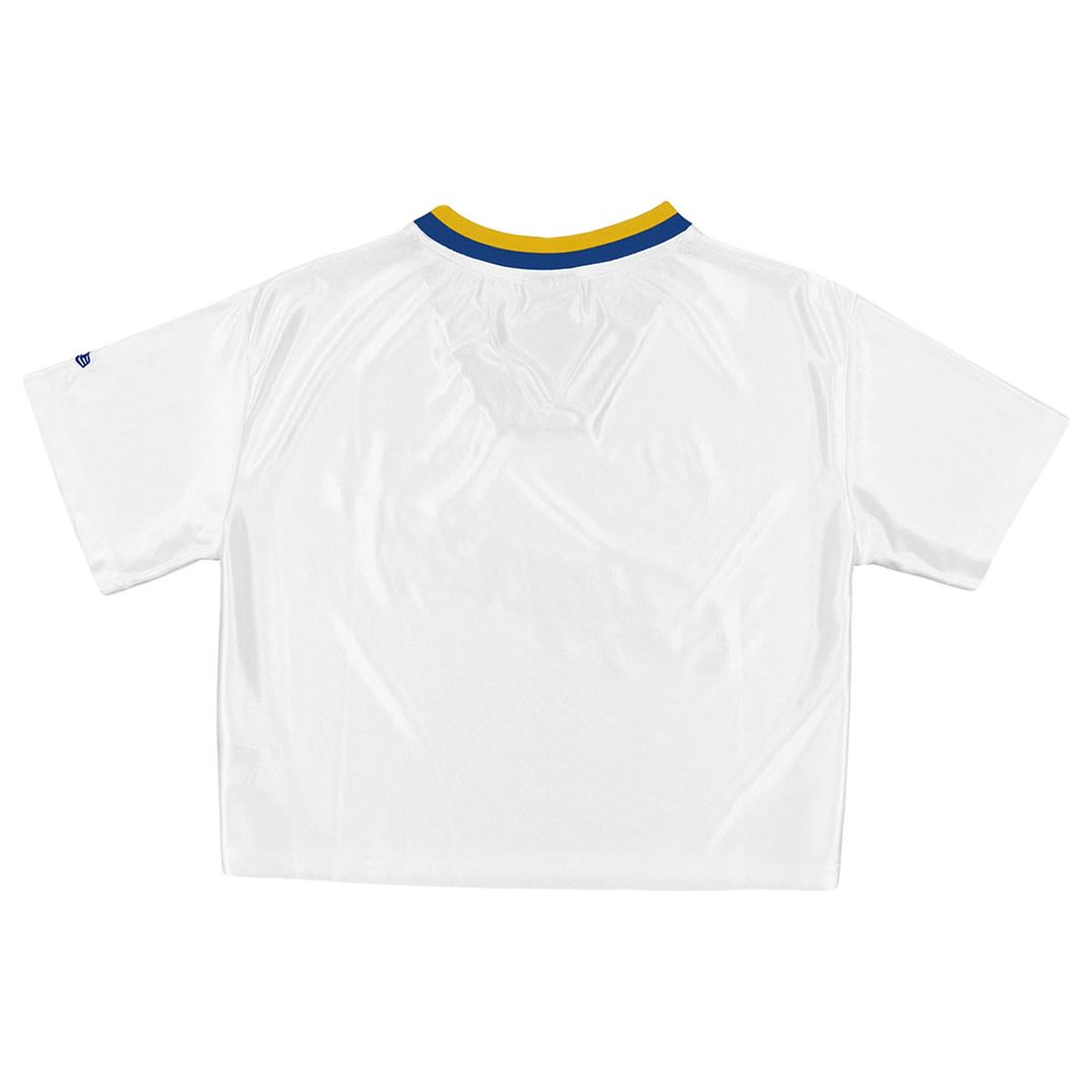 Golden State Warriors New Era Women's Sport Classics Capsule Boxy Cropped Fashion Jersey - White Team Jersey Sports Fan Apparel
