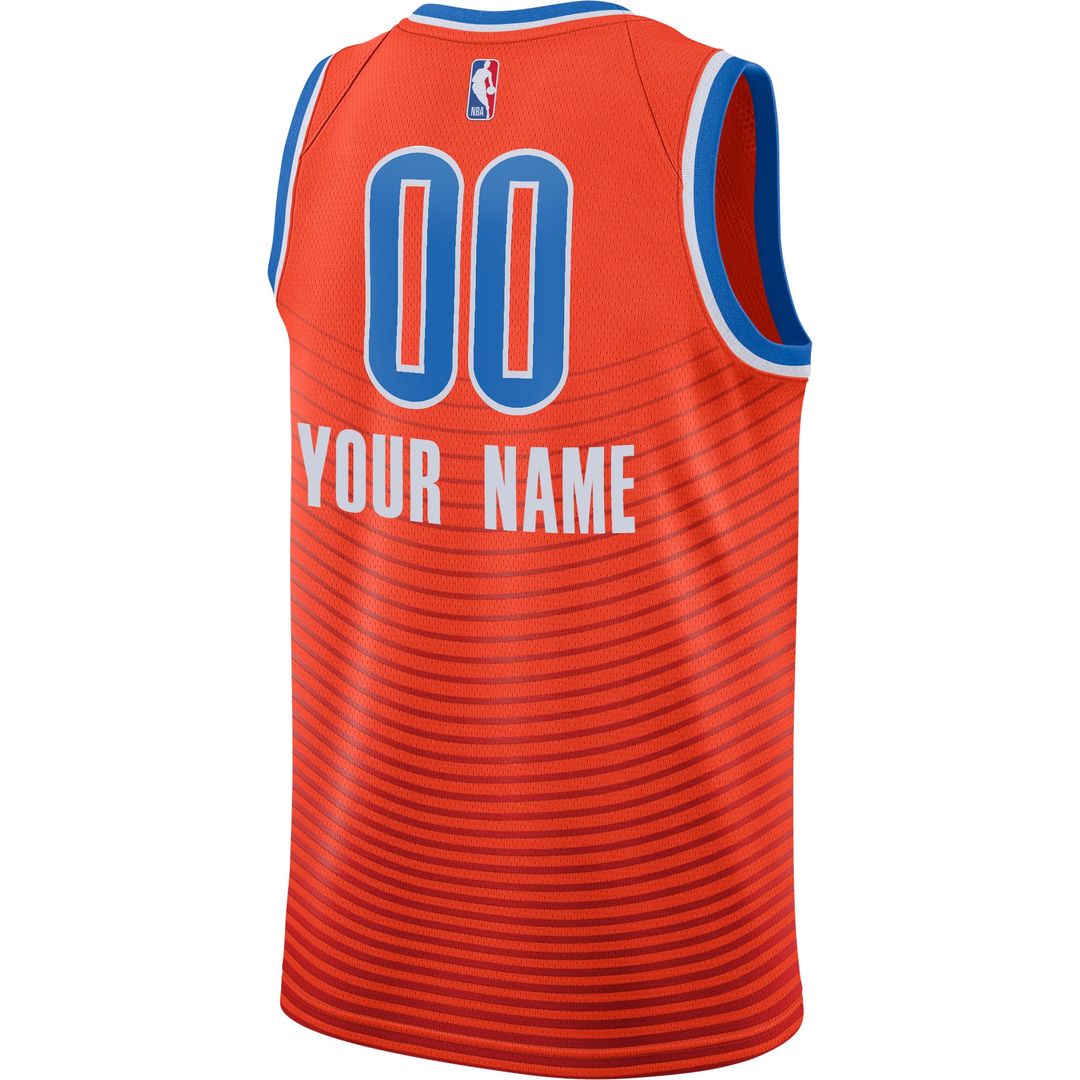 Oklahoma City Thunder Jordan Brand Swingman Custom Jersey - Statement Edition - Orange Team Jersey Sports Fan Apparel