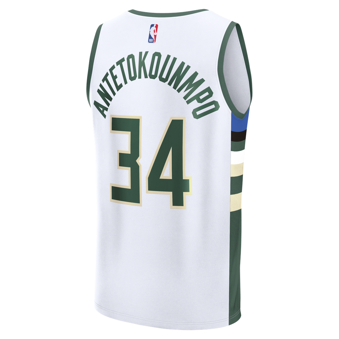 Milwaukee Bucks Giannis Antetokounmpo Fanatics Fast Break Replica Player Jersey - Association Edition - White Team Jersey Sports Fan Apparel