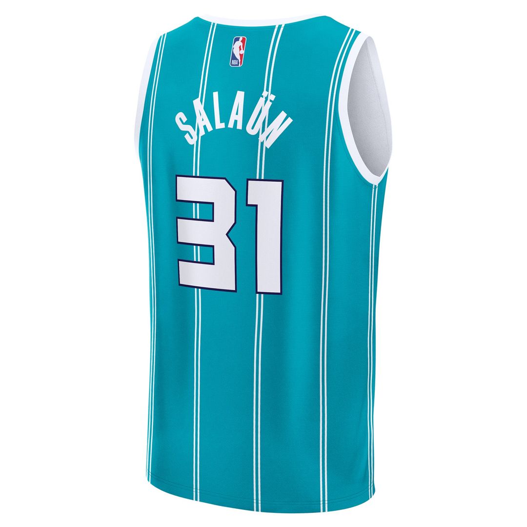 Charlotte Hornets Tidjane Salaun Fanatics 2024 NBA Draft Fast Break Player Jersey - Icon Edition - Teal Team Jersey Sports Fan Apparel