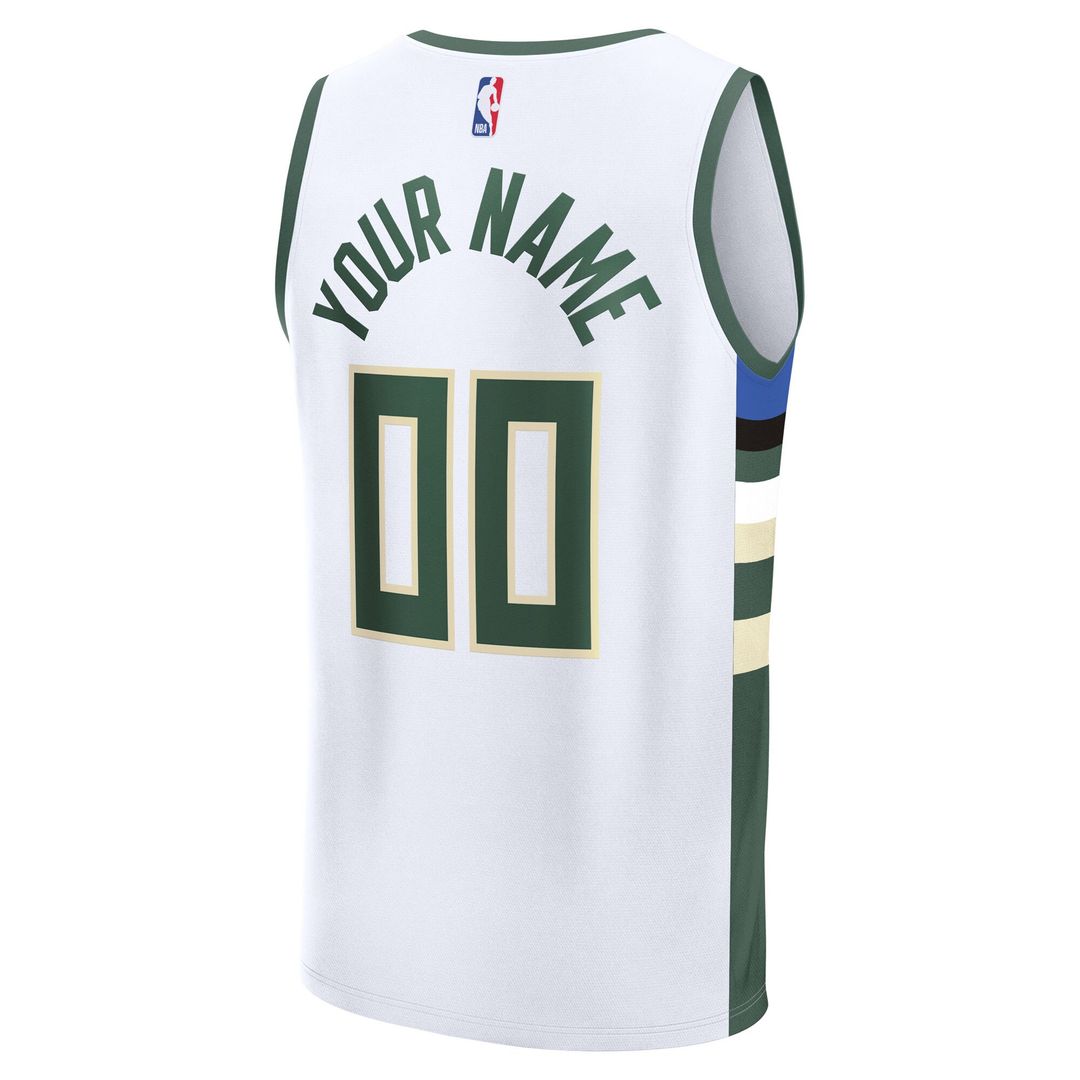 Milwaukee Bucks Fanatics Fast Break Custom Jersey - Icon Edition - Green Team Jersey Sports Fan Apparel