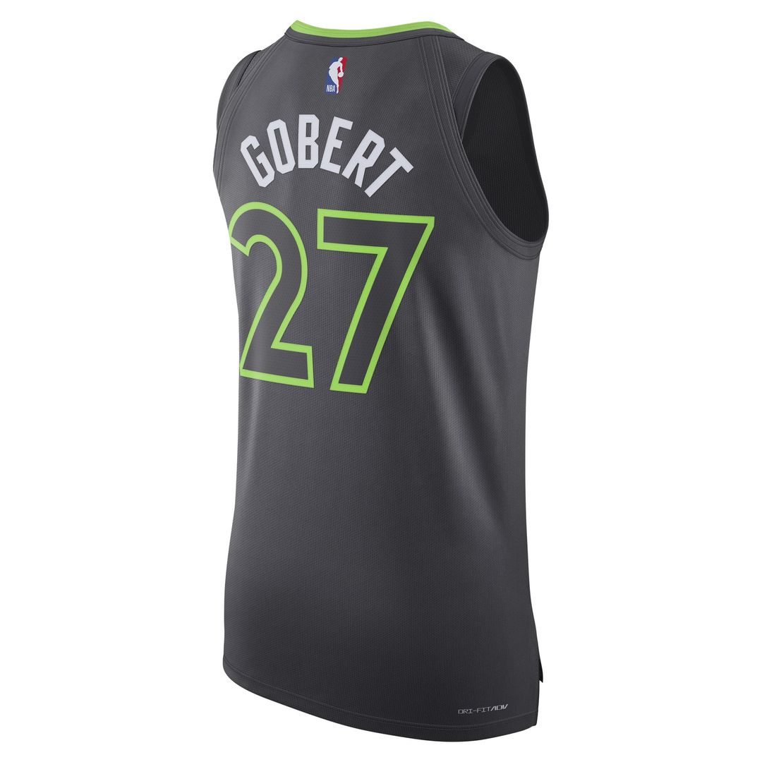 Minnesota Timberwolves Rudy Gobert Jordan Brand Authentic Jersey - Statement Edition - Anthracite Team Jersey Sports Fan Apparel