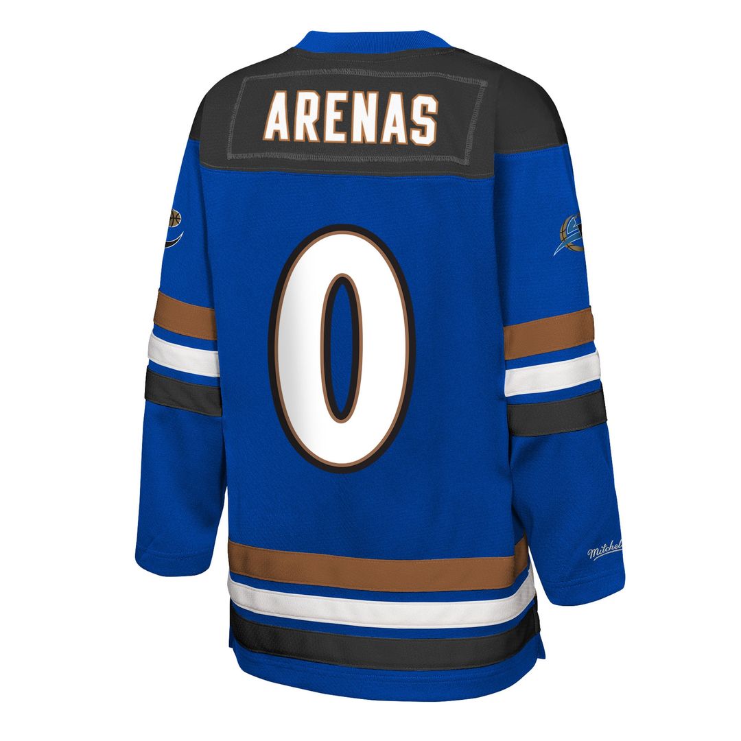 Washington Wizards Gilbert Arenas Mitchell & Ness Youth Maxxed Out 2.0 Fashion Hockey Jersey - Blue Team Jersey Sports Fan Apparel