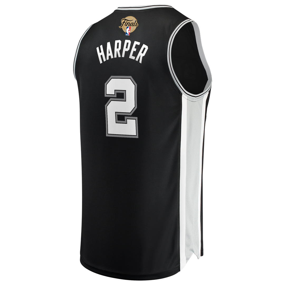 San Antonio Spurs Dylan Harper Fanatics 2026 NBA Finals Patch Fast Break Jersey - Icon Edition - Black Team Jersey Sports Fan Apparel