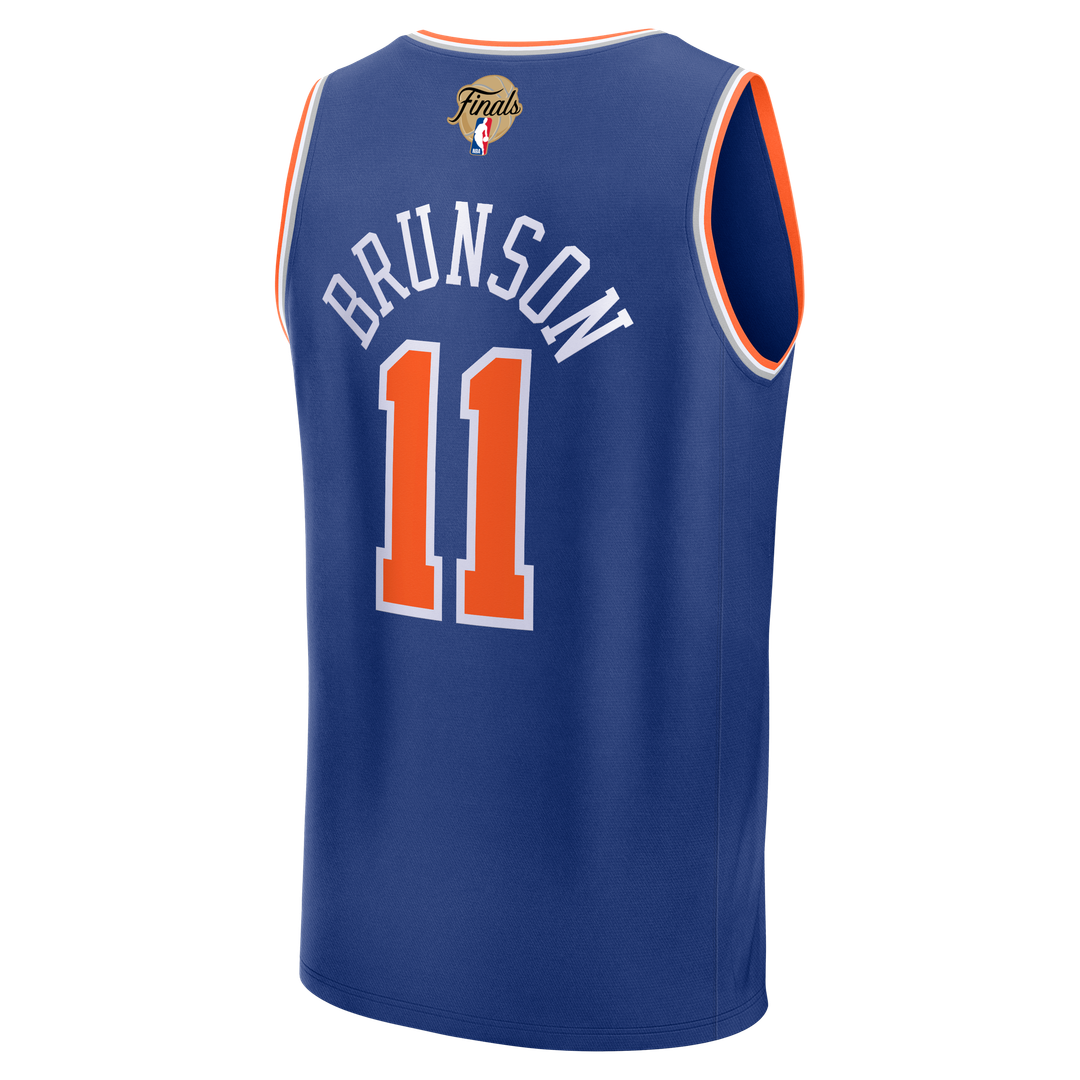 New York Knicks Jalen Brunson Fanatics Youth 2026 NBA Finals Patch Fast Break Jersey - Blue - Icon Edition Team Jersey Sports Fan Apparel