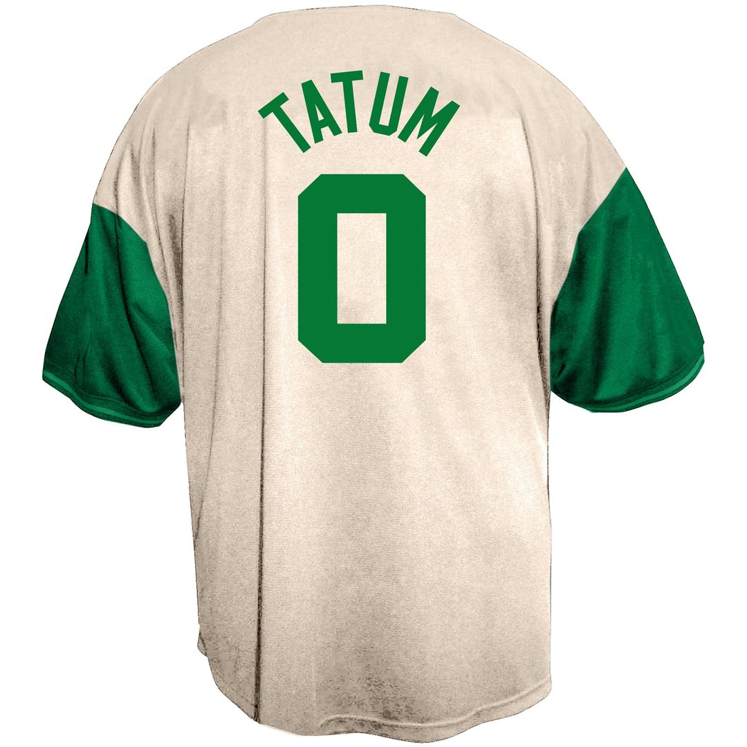 Boston Celtics Jayson Tatum Fanatics Baseball Jersey - Cream Team Jersey Sports Fan Apparel
