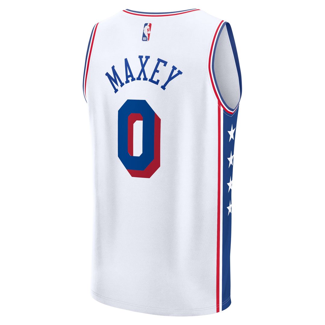 Philadelphia 76ers Tyrese Maxey Fanatics Fast Break Replica Player Jersey - Association Edition - White Team Jersey Sports Fan Apparel