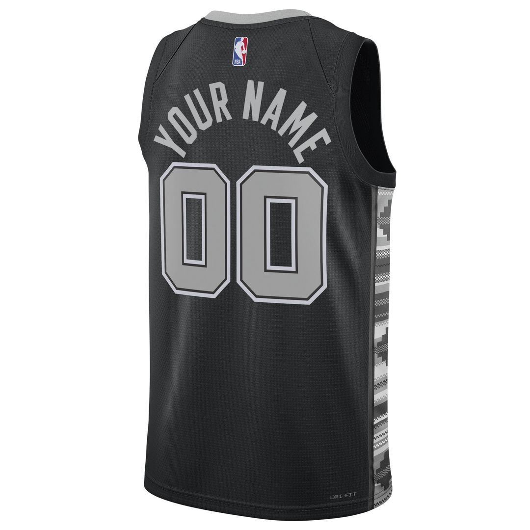 San Antonio Spurs Jordan Brand Unisex 2022/23 Swingman Custom Jersey - Statement Edition - Black Team Jersey Sports Fan Apparel