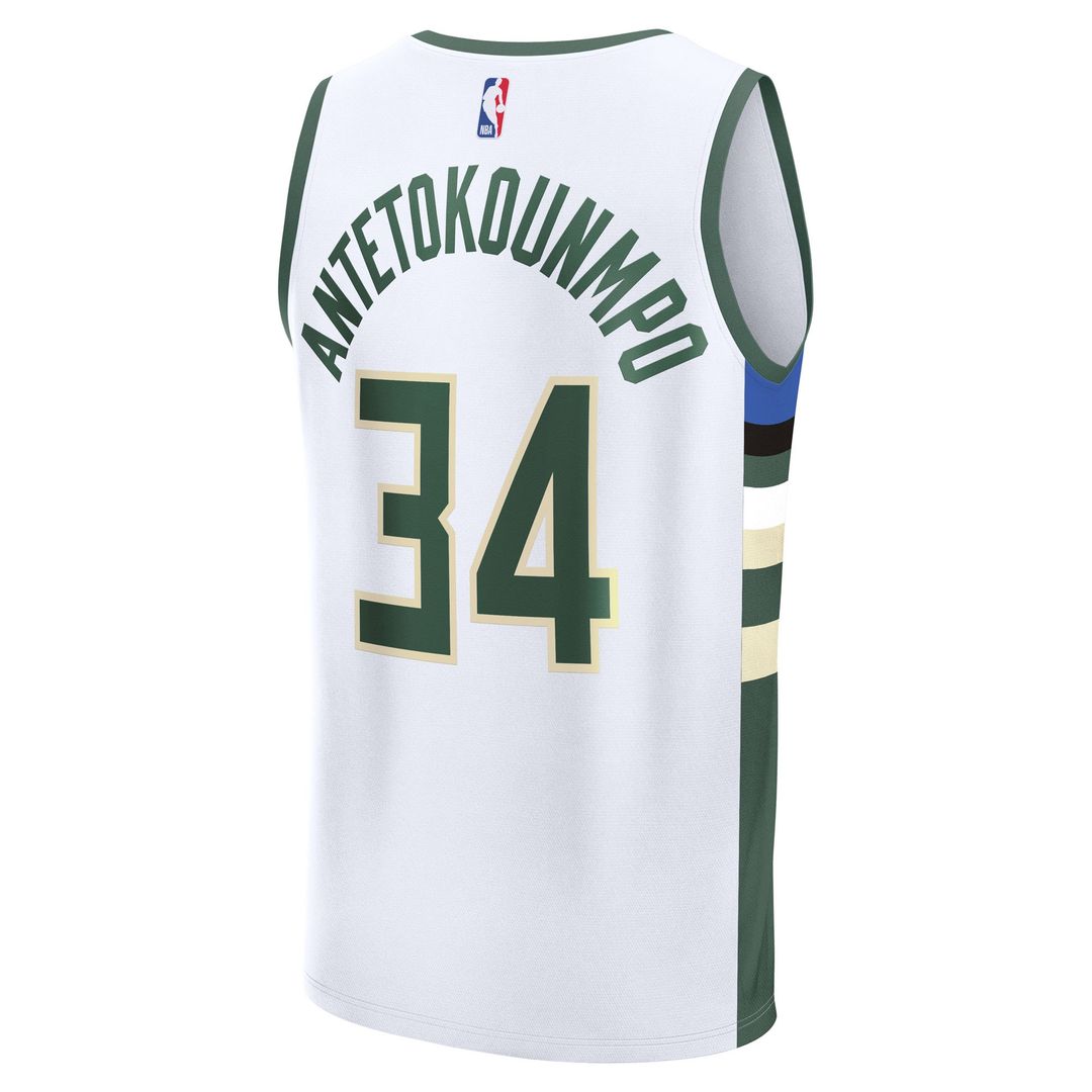Milwaukee Bucks Giannis Antetokounmpo Fanatics Fast Break Replica Player Jersey - Association Edition - White Team Jersey Sports Fan Apparel