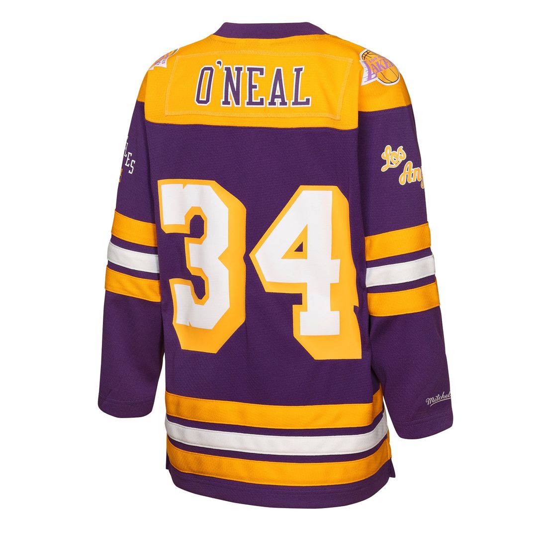 Los Angeles Lakers Shaquille O'Neal Mitchell & Ness Youth Maxxed Out 2.0 Fashion Hockey Jersey - Purple Team Jersey Sports Fan Apparel