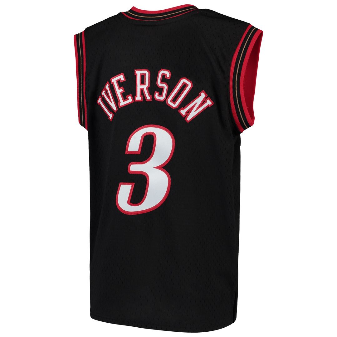 Philadelphia 76ers Allen Iverson Mitchell & Ness Youth 1996/97 Hardwood Classics Swingman Throwback Jersey - Red Team Jersey Sports Fan Apparel