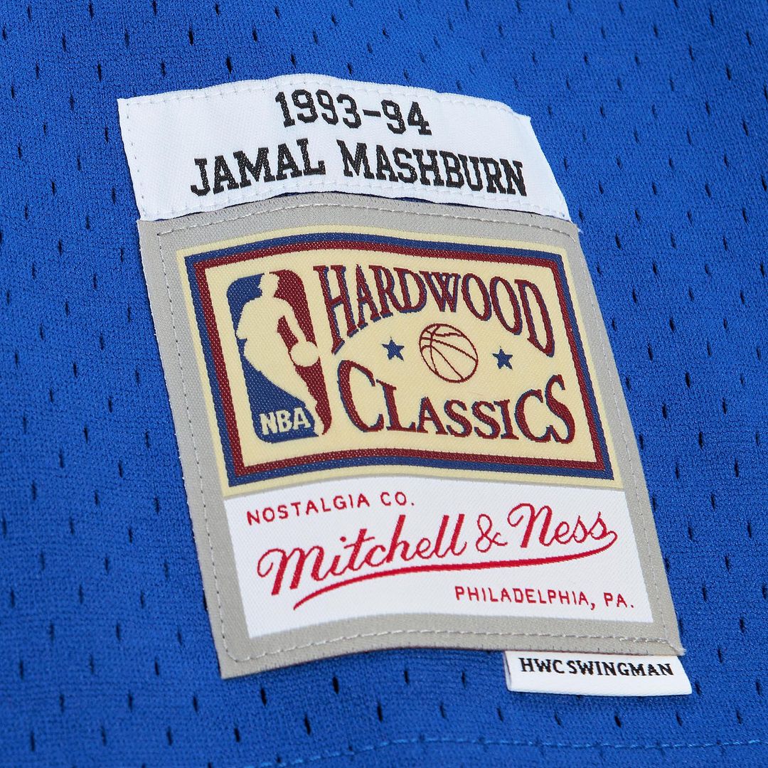 Dallas Mavericks Jamal Mashburn Mitchell & Ness 1993/94 Hardwood Classics Swingman Jersey - Blue Team Jersey Sports Fan Apparel