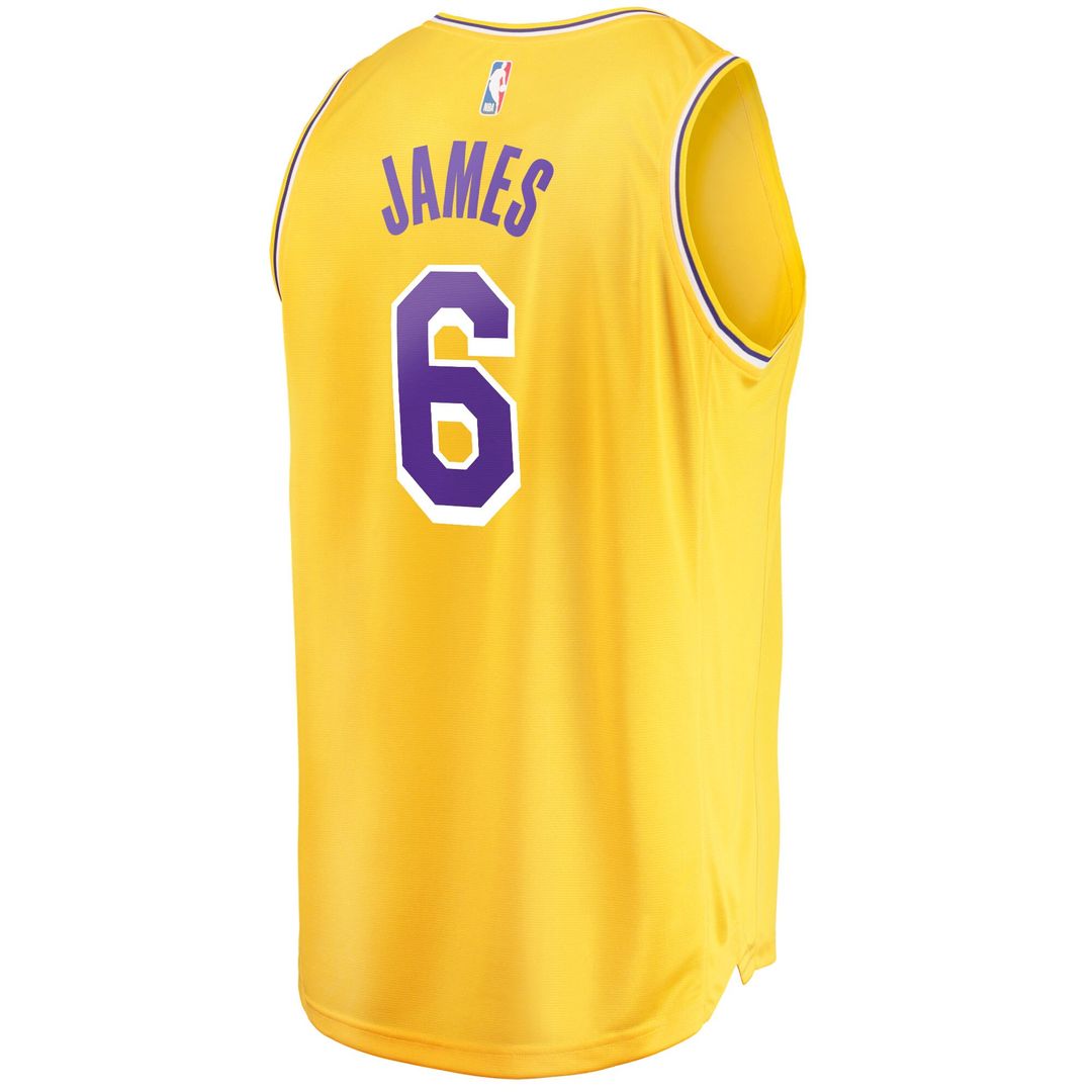 Los Angeles Lakers LeBron James Fanatics 2021/22 Fast Break Replica Jersey - Icon Edition - Gold Team Jersey Sports Fan Apparel