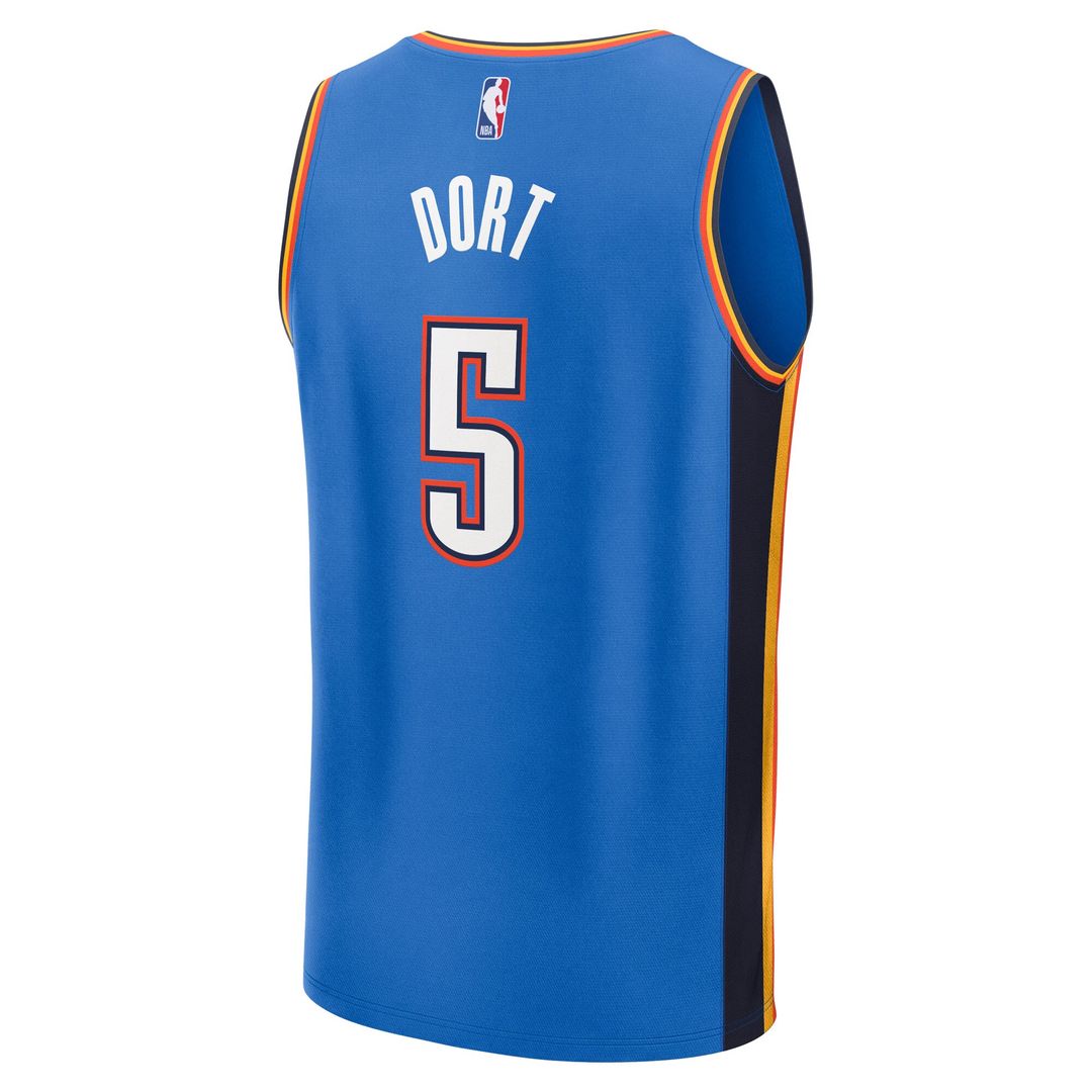 Oklahoma City Thunder Luguentz Dort Fanatics Youth 2025 NBA Finals Champions Fast Break Replica Player Jersey - Blue - Icon Edition Team Jersey Sports