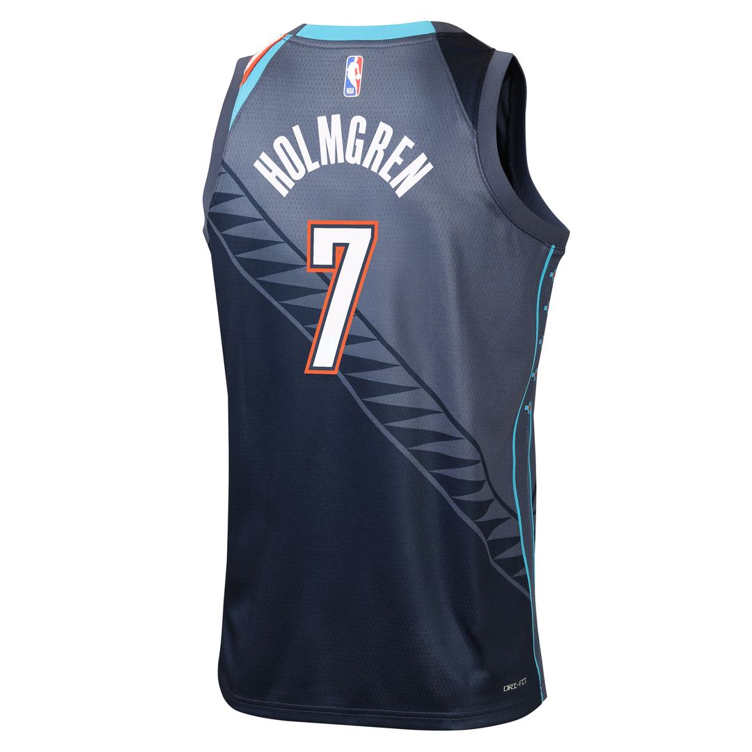 Oklahoma City Thunder Chet Holmgren Nike Youth 2025/26 City Edition Swingman Jersey - Navy Team Jersey Sports Fan Apparel