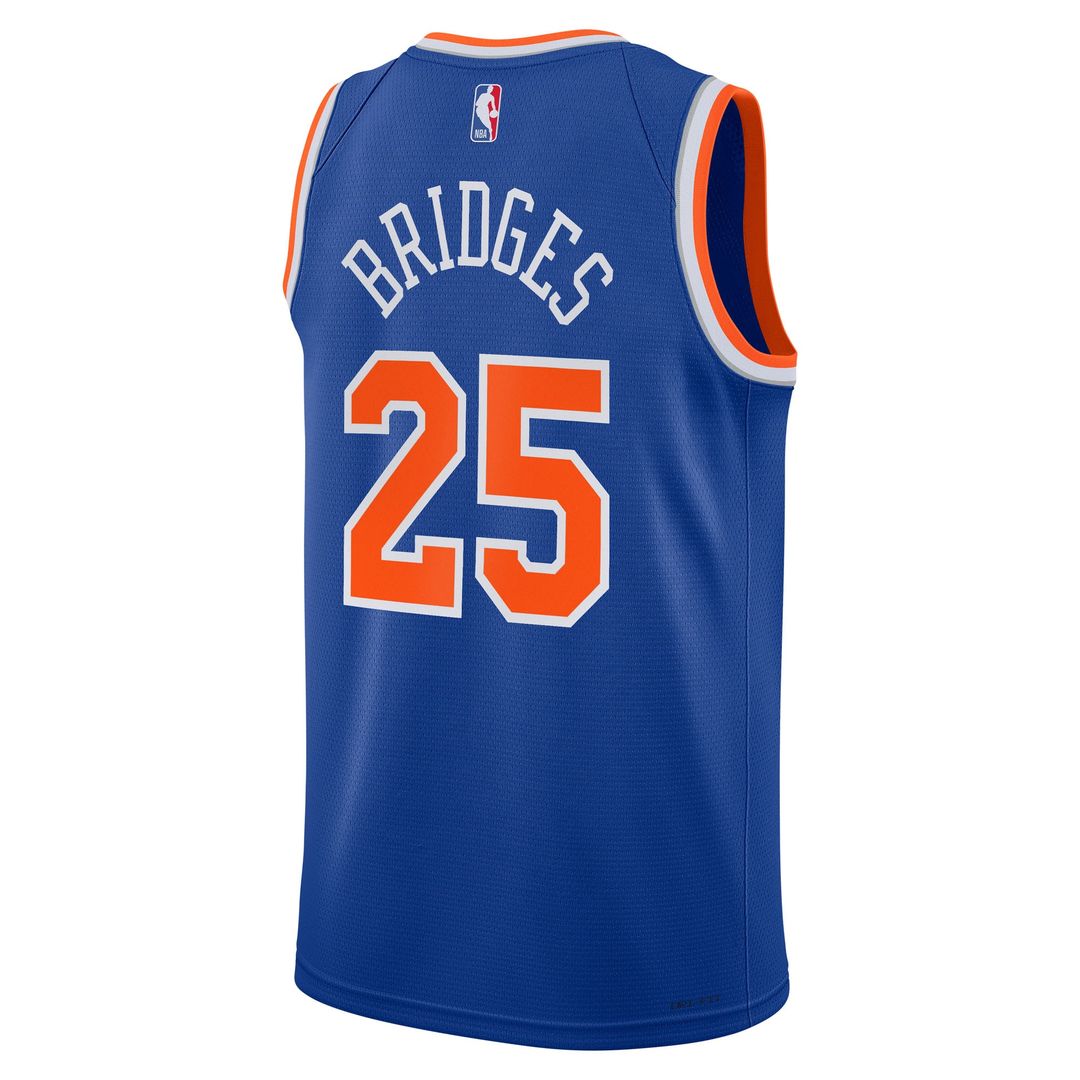 New York Knicks Mikal Bridges Nike Youth Swingman Jersey - Icon Edition - Blue Team Jersey Sports Fan Apparel