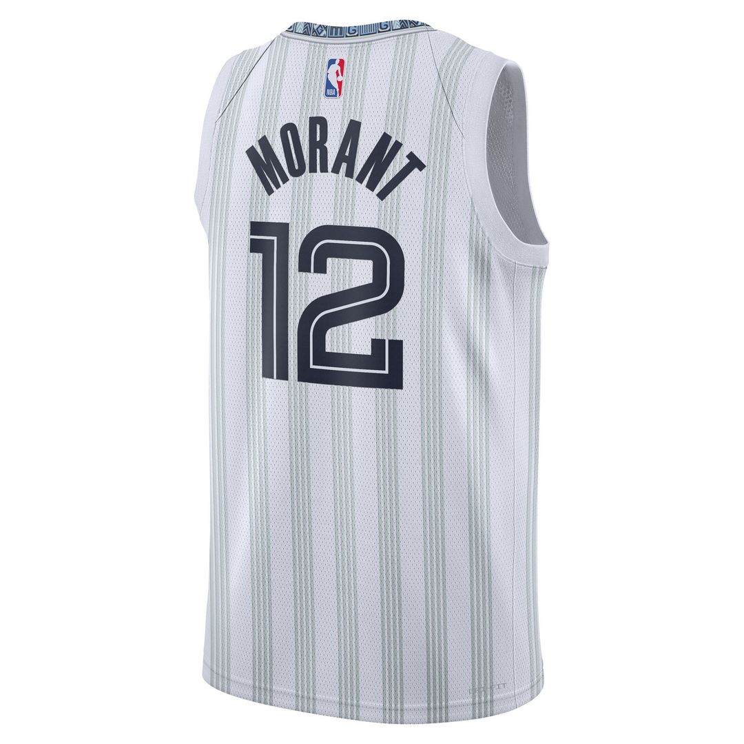 Memphis Grizzlies Ja Morant Nike Unisex 2025/26 Swingman Jersey - White - City Edition Team Jersey Sports Fan Apparel