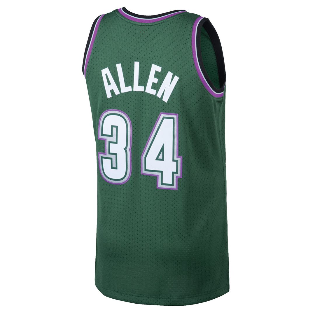 Milwaukee Bucks Ray Allen Mitchell & Ness 1996/97 Hardwood Classics Swingman Jersey - Kelly Green Team Jersey Sports Fan Apparel