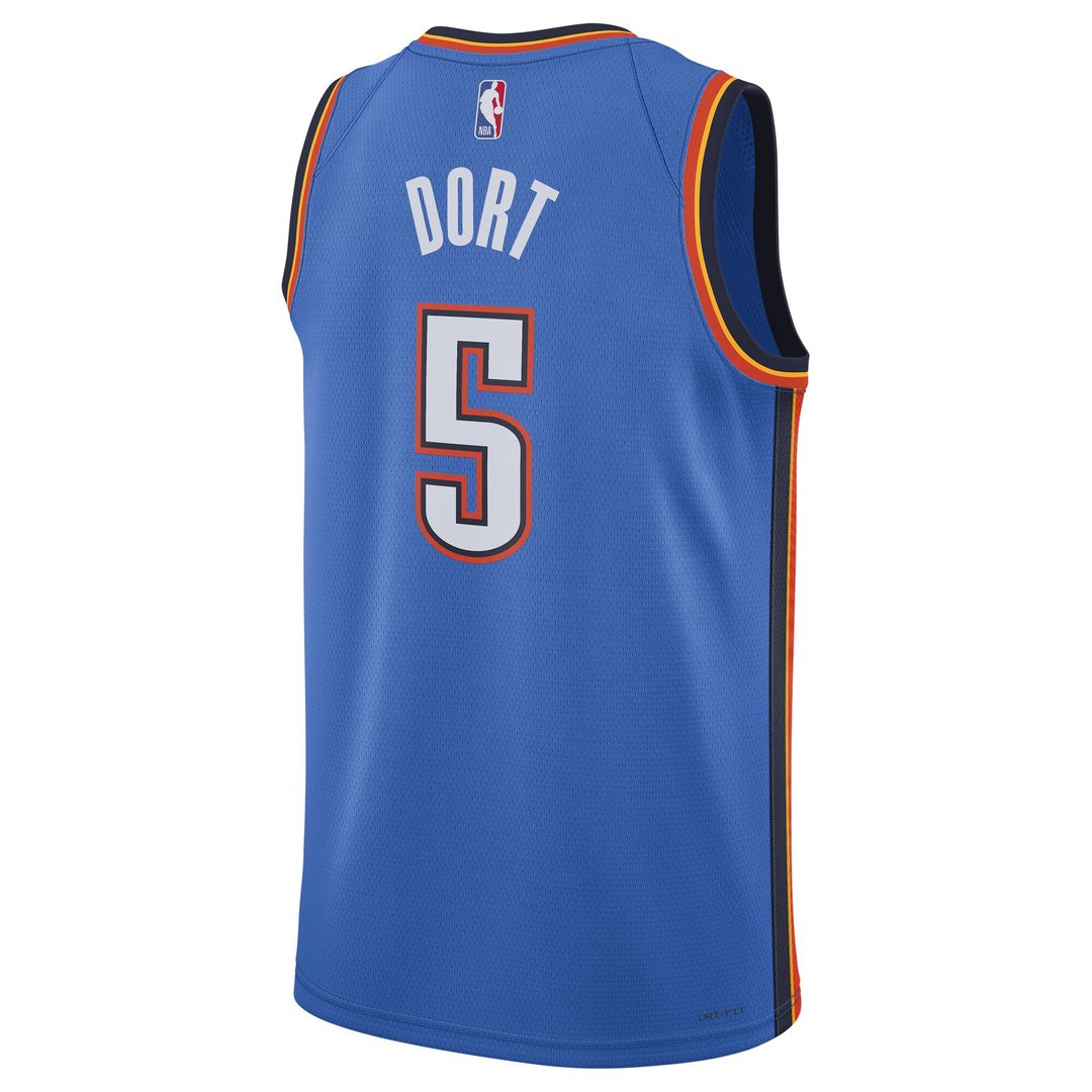 Oklahoma City Thunder Luguentz Dort Nike Unisex Swingman Player Jersey - Icon Edition - Blue Team Jersey Sports Fan Apparel