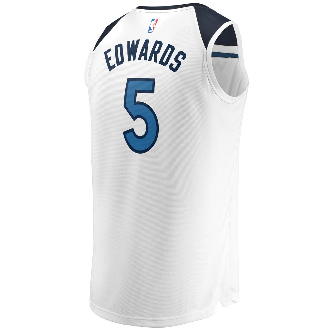 Minnesota Timberwolves Anthony Edwards Fanatics Fast Break Replica Player Jersey - Association Edition - White Team Jersey Sports Fan Apparel