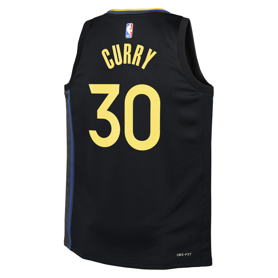 Golden State Warriors Stephen Curry Jordan Brand Youth Swingman Player Jersey - Statement Edition - Black Team Jersey Sports Fan Apparel