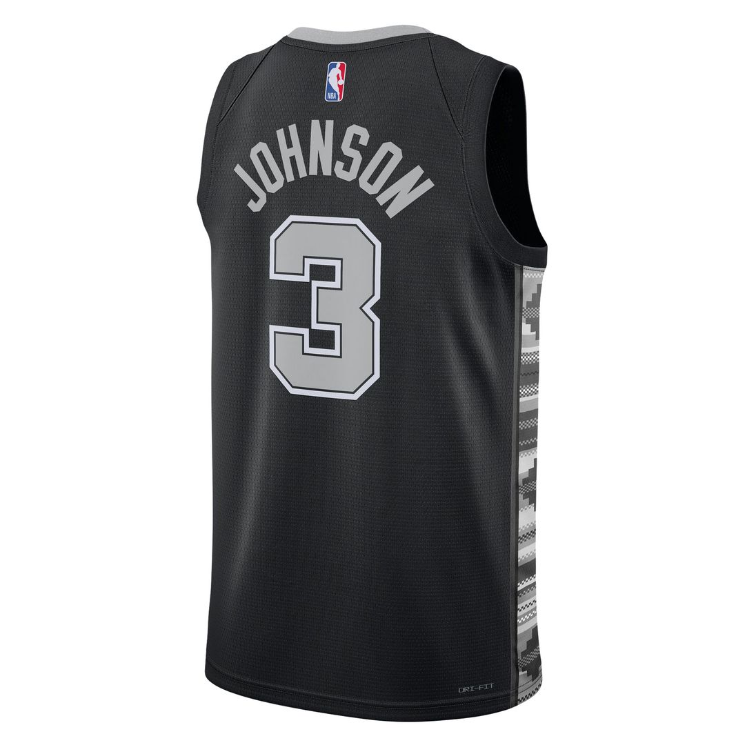 San Antonio Spurs Keldon Johnson Jordan Brand Unisex Swingman Jersey - Statement Edition - Black Team Jersey Sports Fan Apparel