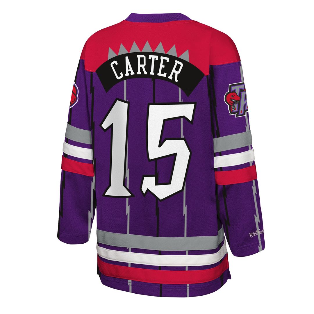 Toronto Raptors Vince Carter Mitchell & Ness Youth Maxxed Out 2.0 Fashion Hockey Jersey - Purple Team Jersey Sports Fan Apparel