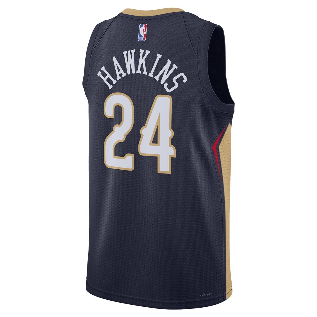 New Orleans Pelicans Jordan Hawkins Nike Unisex Swingman Jersey - Icon Edition - Navy Team Jersey Sports Fan Apparel