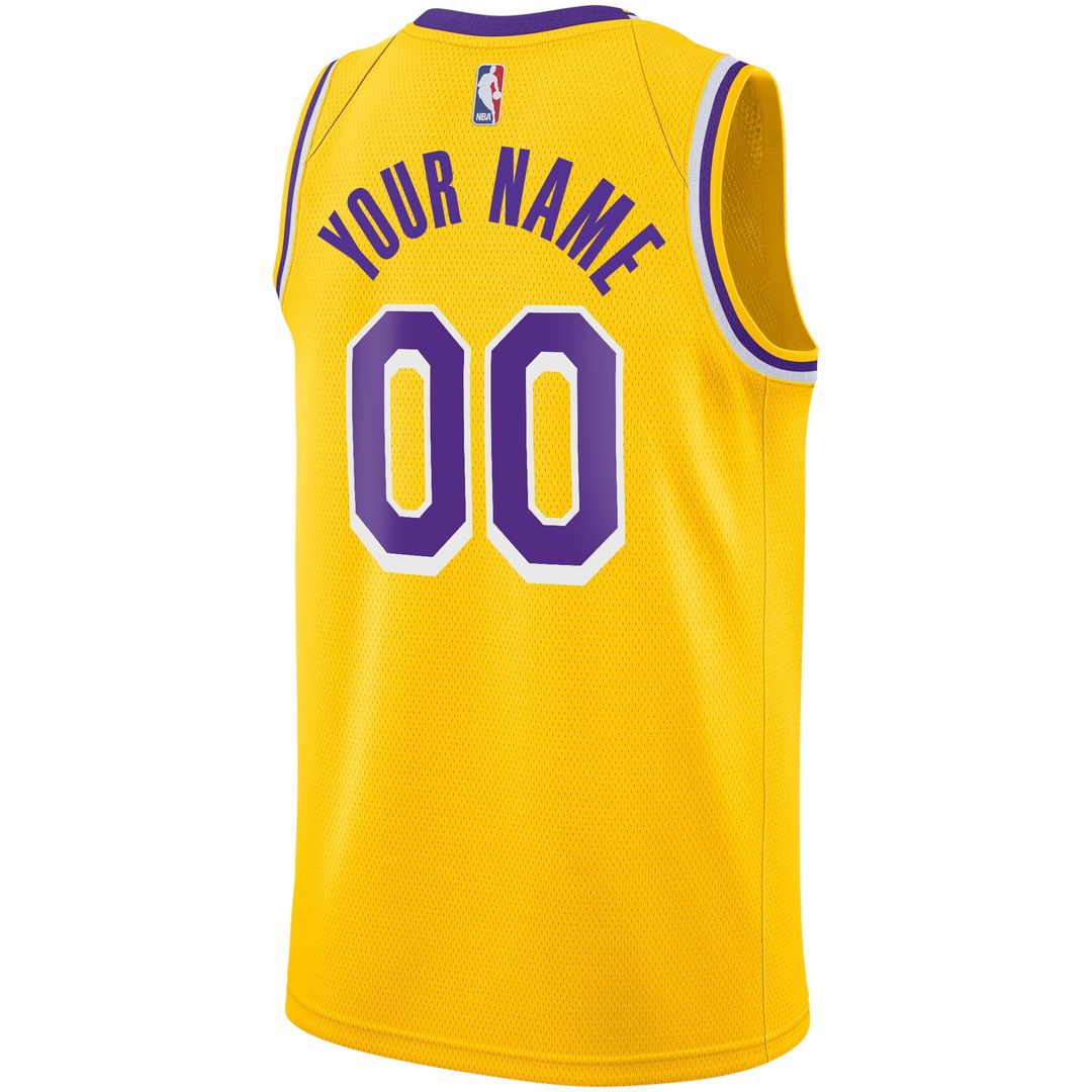 Los Angeles Lakers Nike Custom Swingman Jersey Gold - Icon Edition Team Jersey Sports Fan Apparel